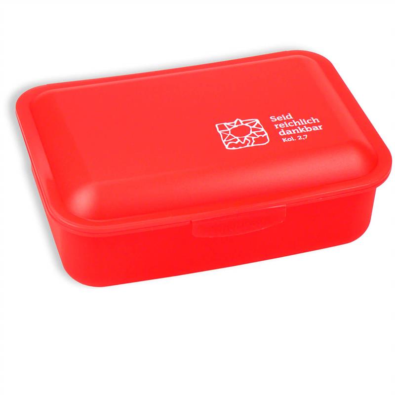Frühstücksdose 14,5x10 "Seid reichlich dankbar" rot