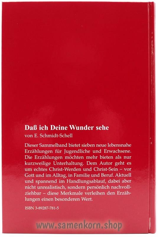 Dass ich Deine Wunder sehe / Buch