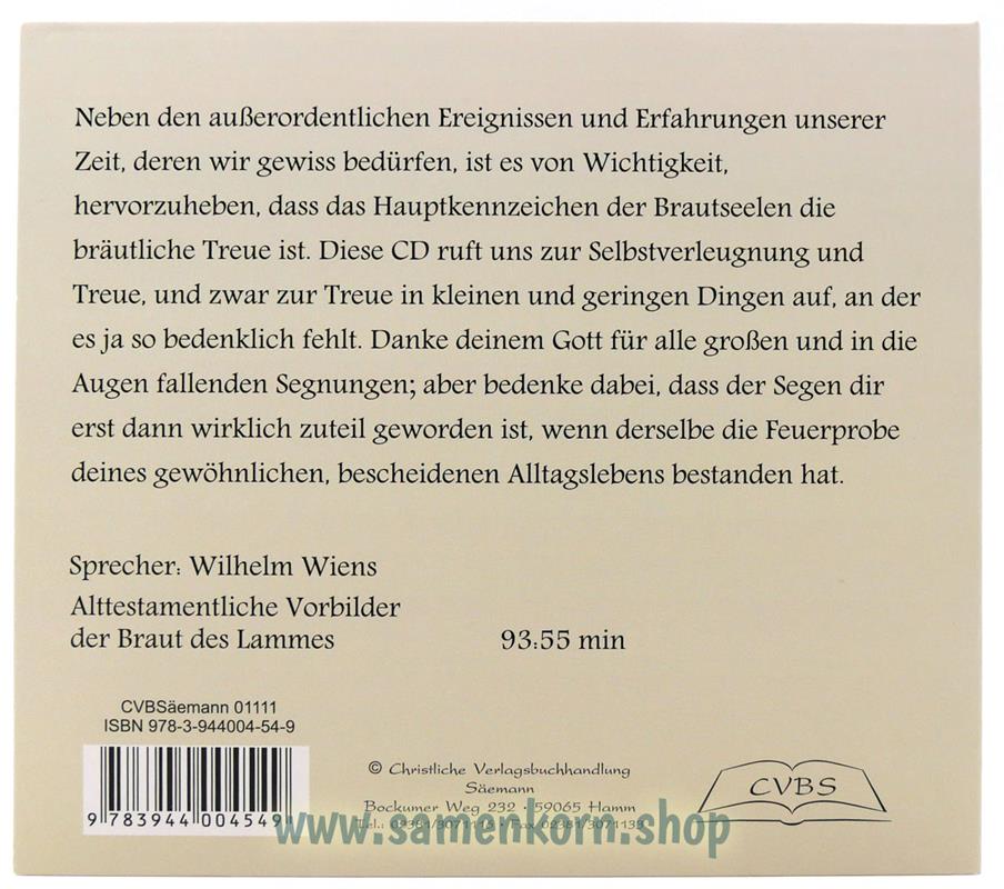Alttestamentliche Vorbilder der Braut des Lammes/ MP3-Hörbuch