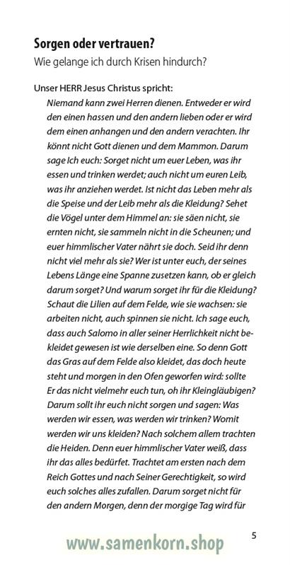 Sorgen oder vertrauen, Band 30  Reihe Orientierung / Heft