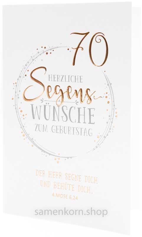 Faltkarte Geburtstag 70 Jahre / 4.Mose 6,24