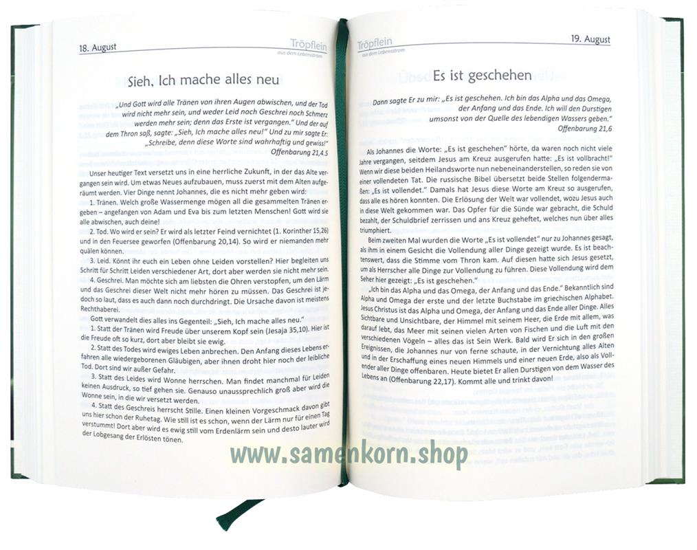 Tröpflein aus dem Lebensstrom / Andachtsbuch