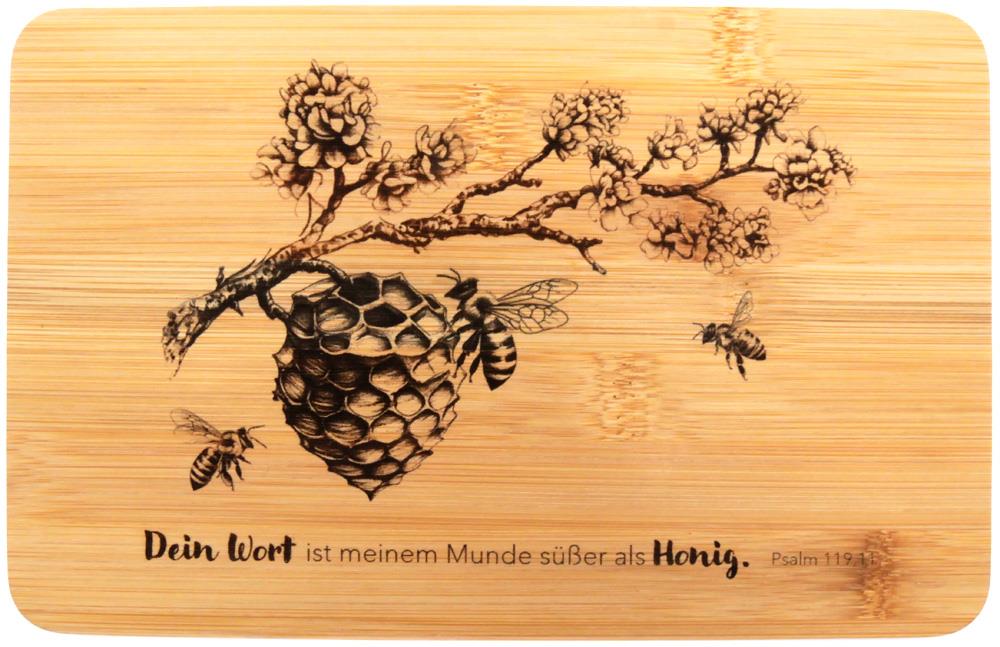 Frühstücksbrettchen "Bienen", Bambus