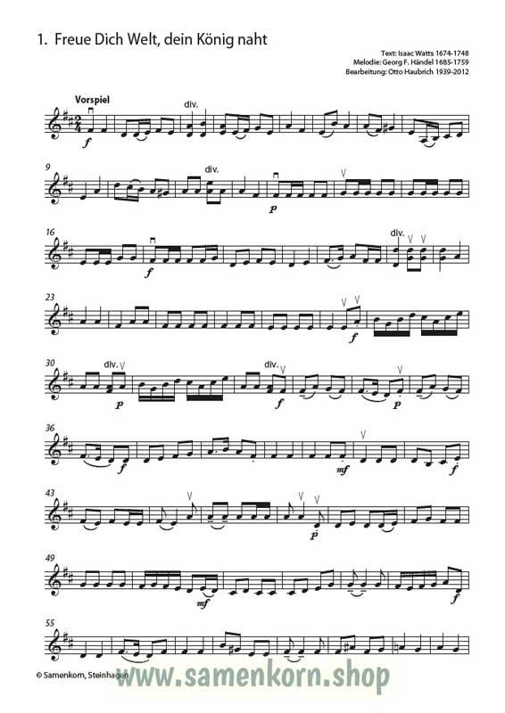 Advents- und Weihnachtsmelodien / Stimmenauszüge II.Violine
