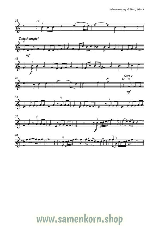 Lobt froh den Herrn / Stimmenauszüge I.Violine / Noten