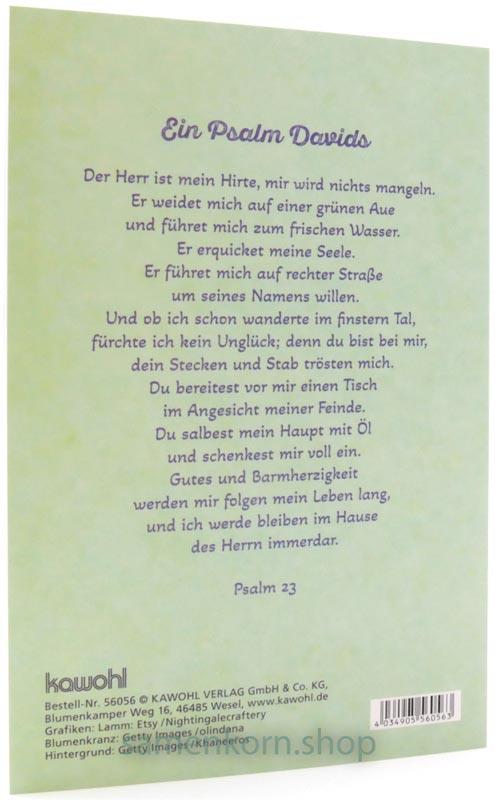 Doppelkarte "Gottes Segen zur Geburt" Psalm 23