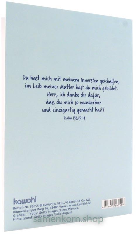 Doppelkarte "Gottes Segen zur Geburt" Psalm 139,13-14