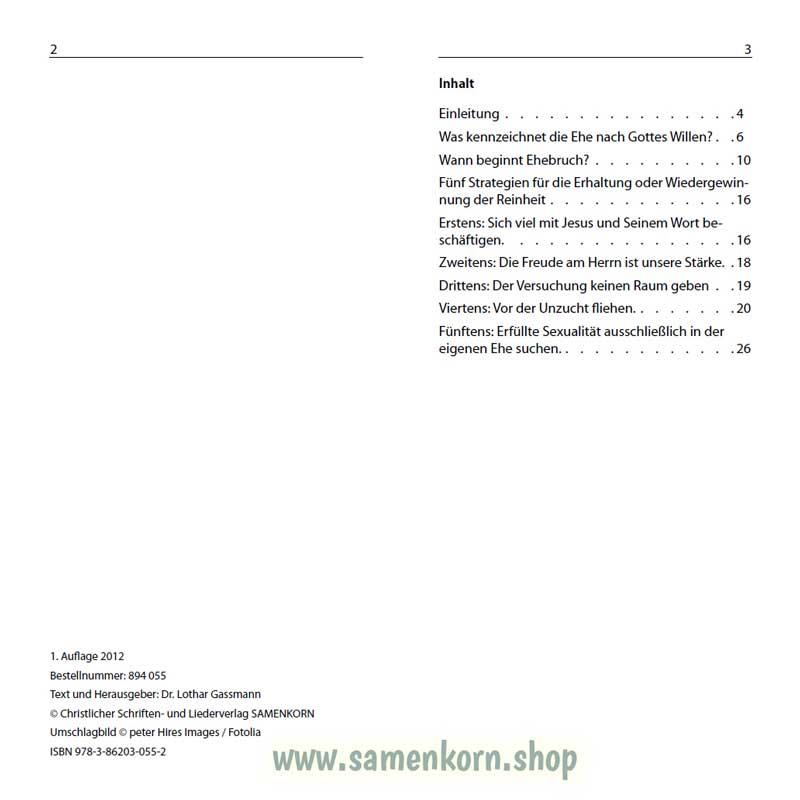 Sexuelle Reinheit, Band 3  Reihe Orientierung / Heft