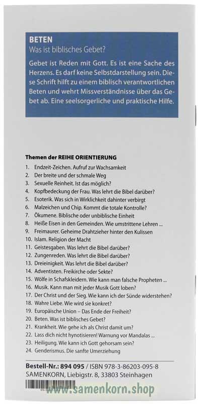 Beten, Band 20  Reihe Orientierung / Heft