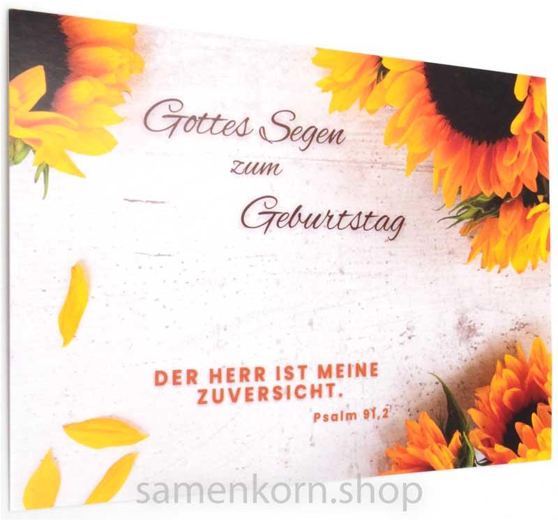 Postkarte "Gottes Segen zum Geburtstag " Ps. 91,2