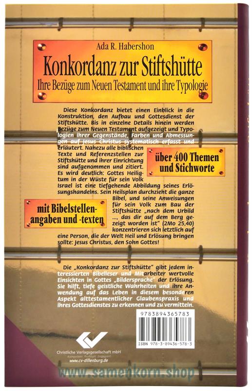 Konkordanz zur Stiftshütte / Ihre Bezüge zum NT und ihre Typologie / Buch
