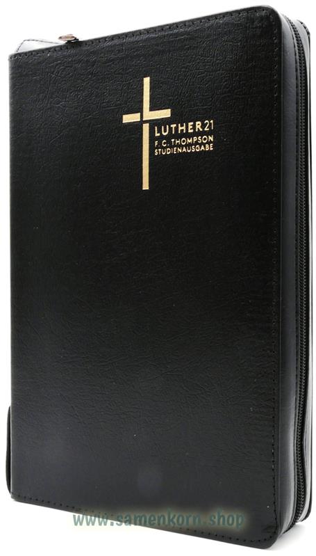 Luther21 F. C. Thompson Studienausgabe, Lederfaser, schwarz, GS, GR, RV / Buch