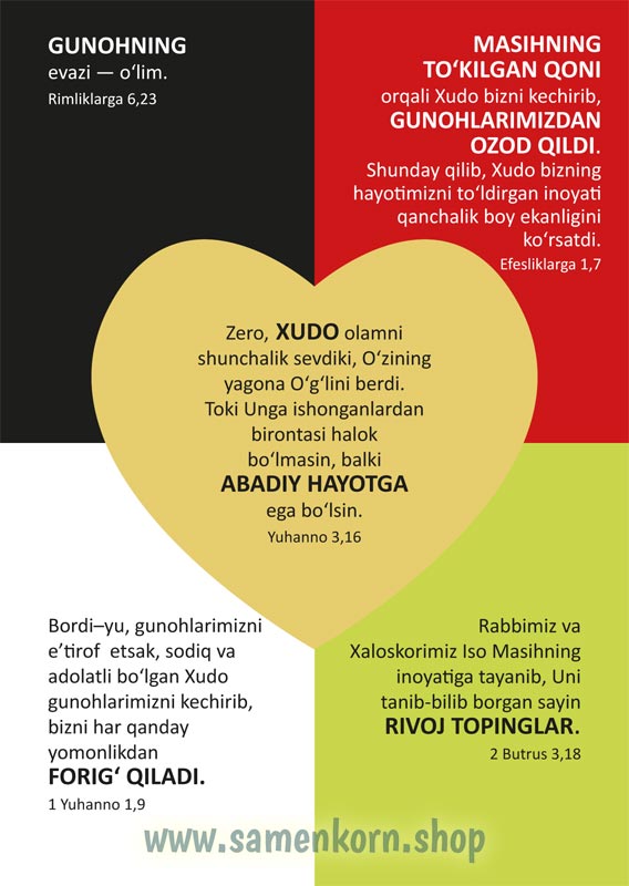 Verteilkarte zum "Wortlosen Buch"