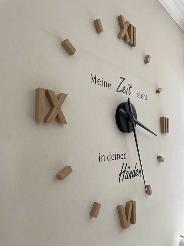 3D Wanduhr "Meine Zeit steht in deinen Händen"