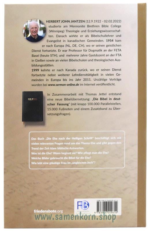 Die Ehe nach der Heiligen Schrift - Bd. 8 / Buch