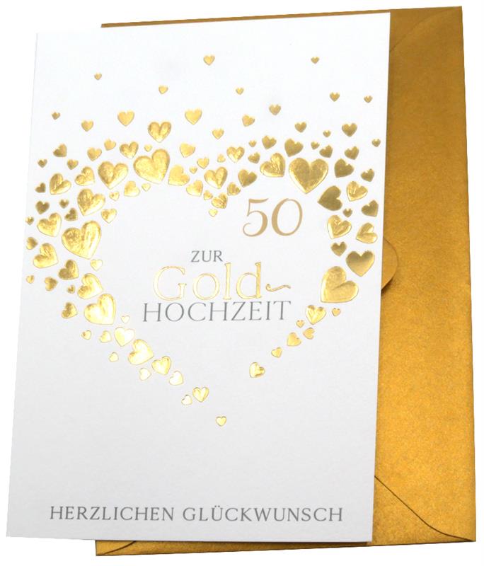 Faltkarte "Zur Gold Hochzeit" Matt. 28,20