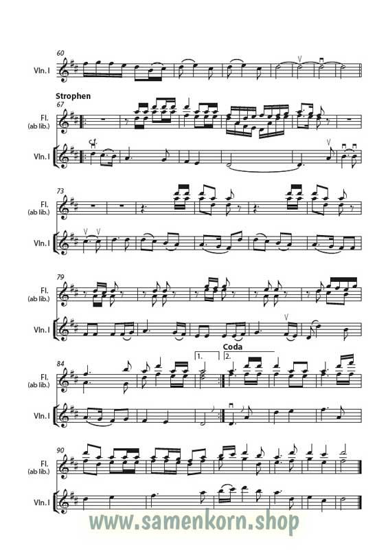 Advents- und Weihnachtsmelodien / Stimmenauszüge I.Violine, Flöte