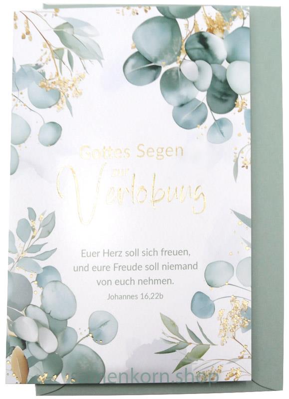 Faltkarte "Gottes Segen zur Verlobung" Joh. 16,22