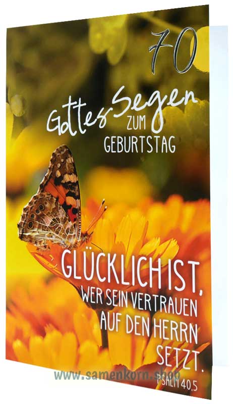 Faltkarte "Gottes Segen zum 70. Geburtstag" Ps.40,5