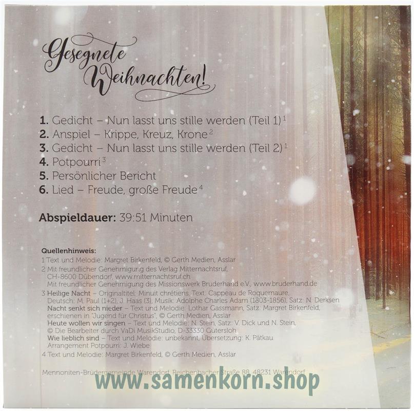 Weihnachten - Hoffnung auf Rettung / CD