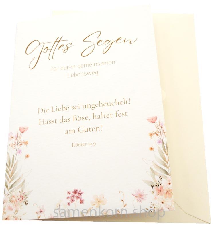 Faltkarte zur Hochzeit "Gemeinsamer Lebensweg" - Röm 12,9