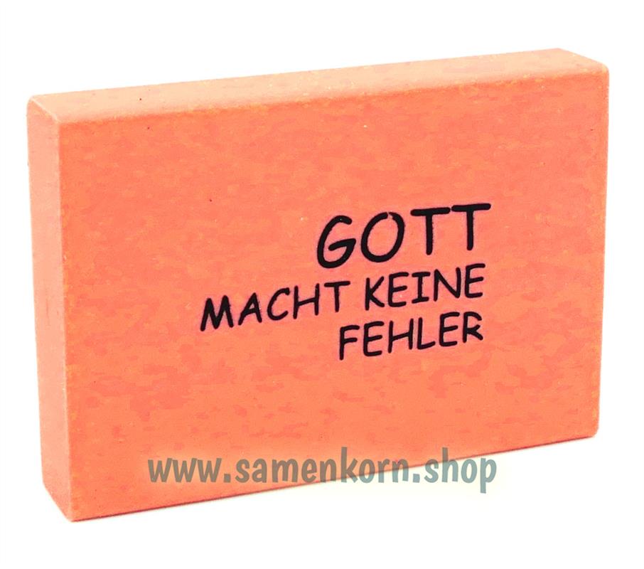 Radiergummi Neon "Gott macht keine Fehler", pink