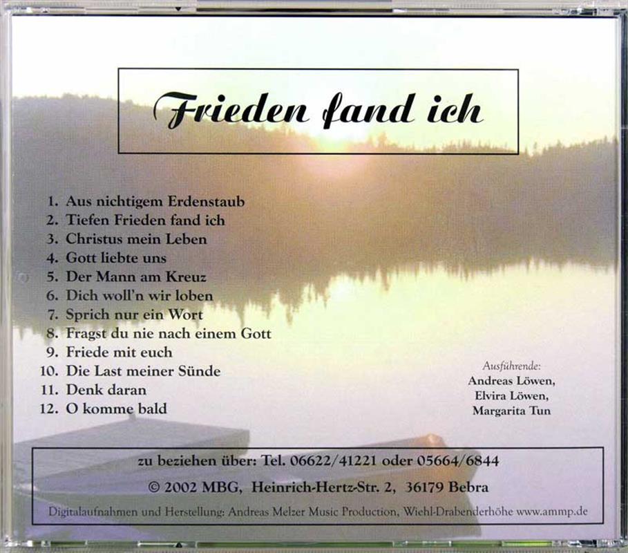 Frieden fand ich / CD