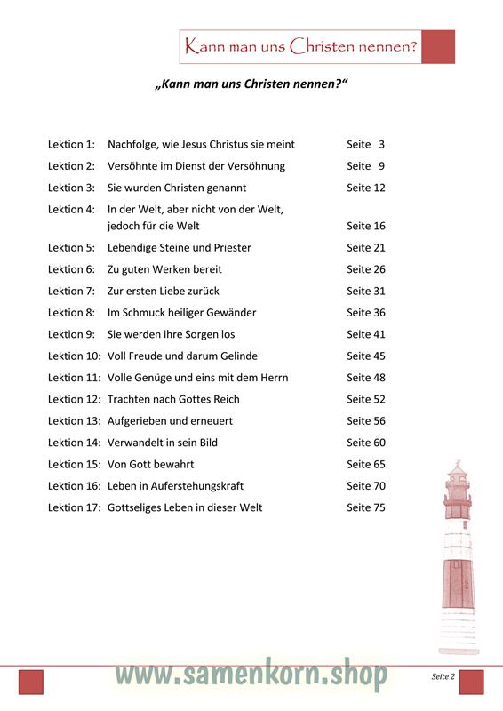 Kann man uns Christen nennen? / Jüngerschaftskurs
