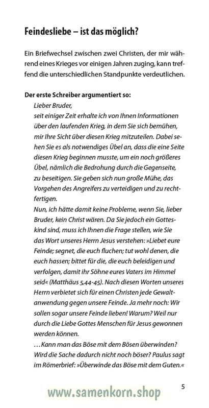 Feindesliebe, Band 29 Reihe Orientierung / Heft