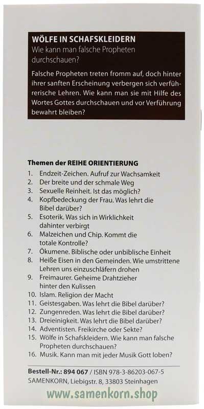 Wölfe in Schafskleidern?, Band 15  Reihe Orientierung / Heft