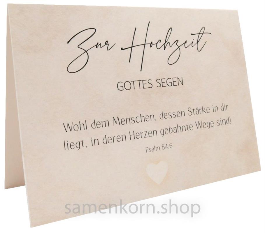 Faltkarte zur Hochzeit "Stärke" - Psalm 84,6
