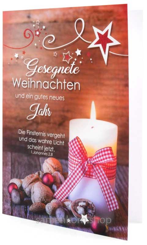 Faltkarte "Gesegnete Weihnachten" 1.Joh. 2,8