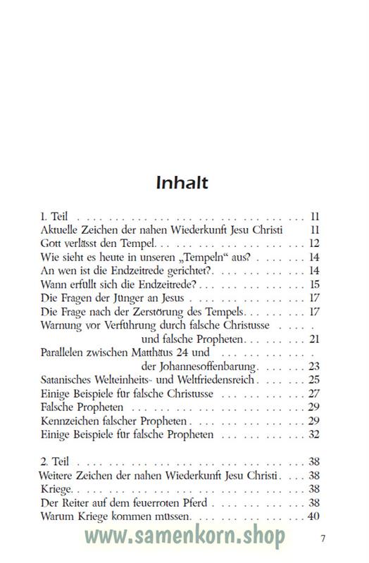 Die Endzeitrede Jesu Christi / Buch
