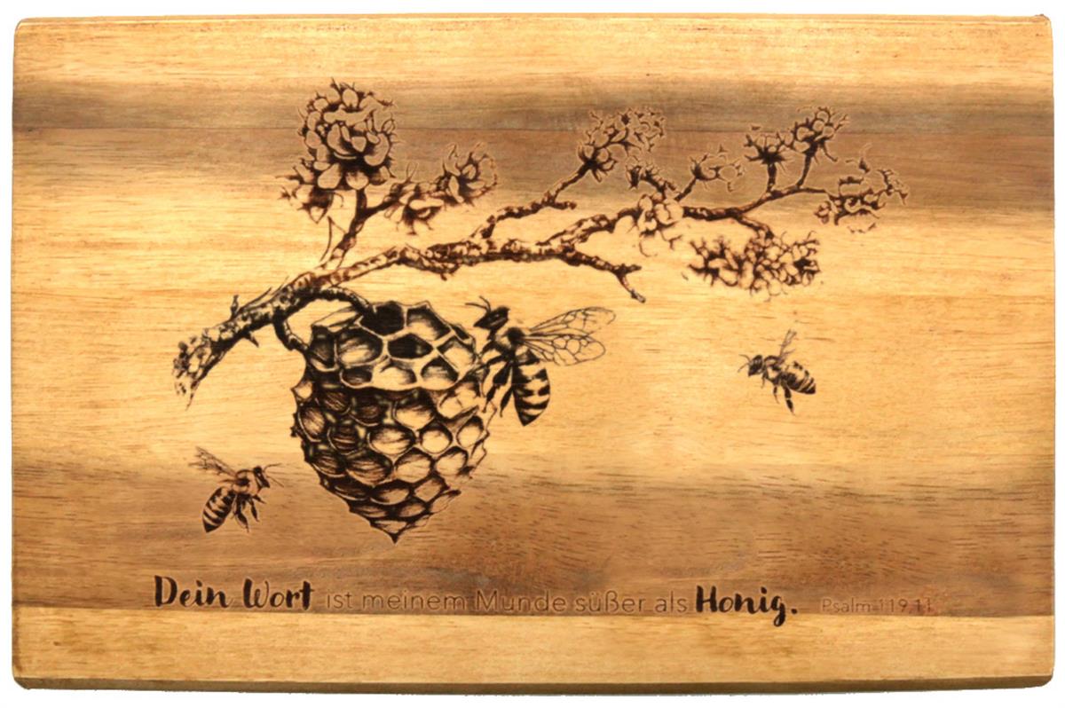 Frühstücksbrettchen "Bienen", Bambus