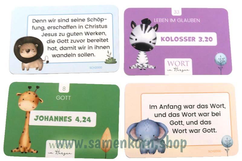 Für Kinder - Wort im Herzen / 48 Lernkarten mit Box