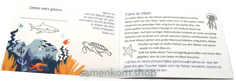 Mini-Rätselheft - Tiere im Meer  / Heft