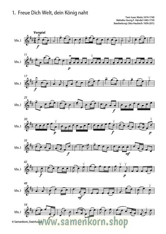 Advents- und Weihnachtsmelodien / Stimmenauszüge I.Violine, Flöte