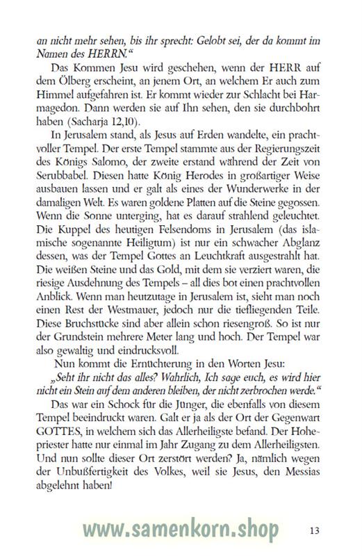 Die Endzeitrede Jesu Christi / Buch